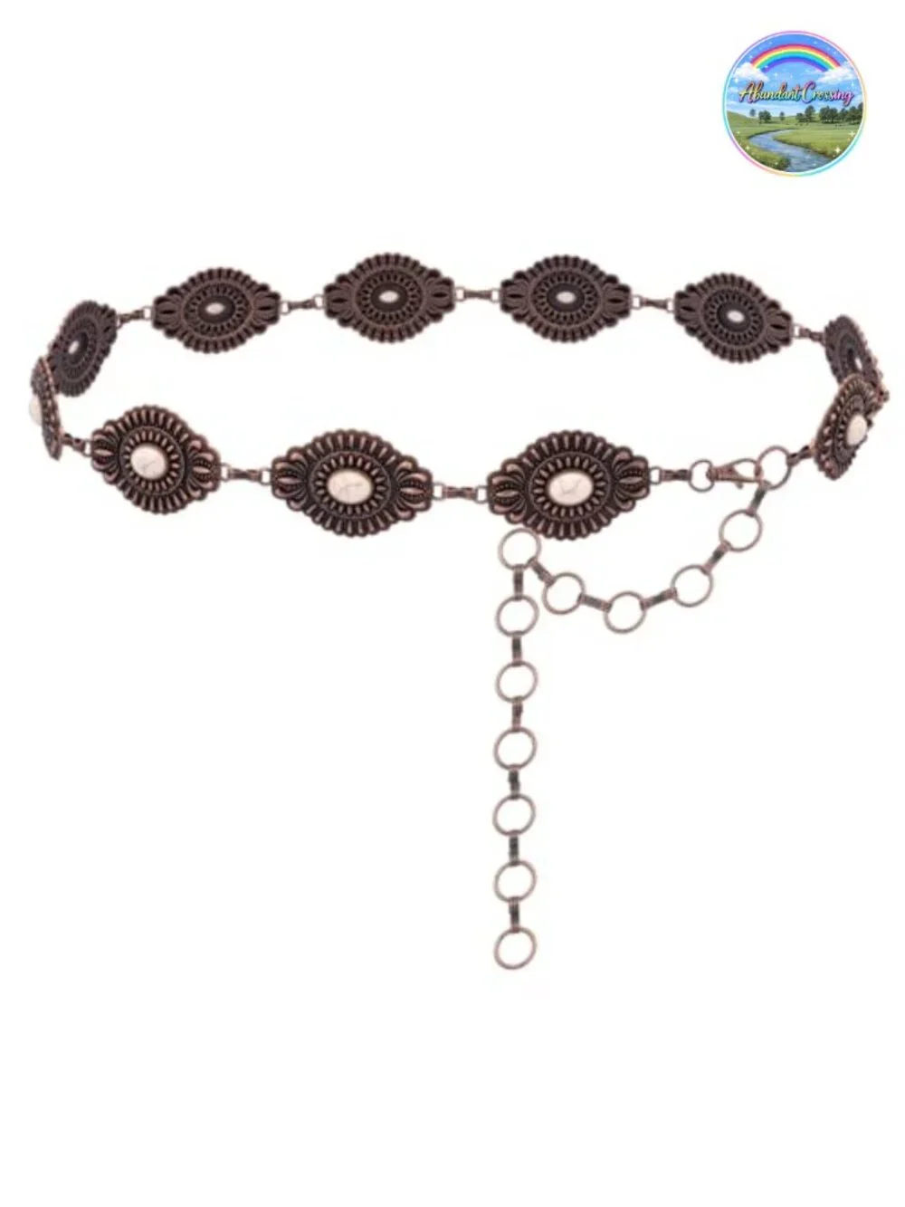Turquoise Western Concho Chain Belt for Women